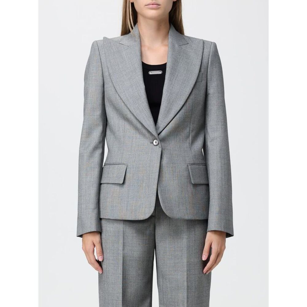 Mcqueen Women Mcqueen Single-Breasted Short Viscose Blazer With Peak Lapels